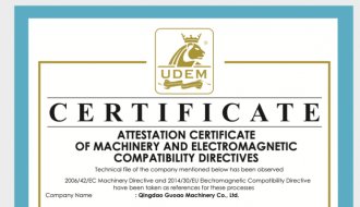 国傲机械取得CE认证证书